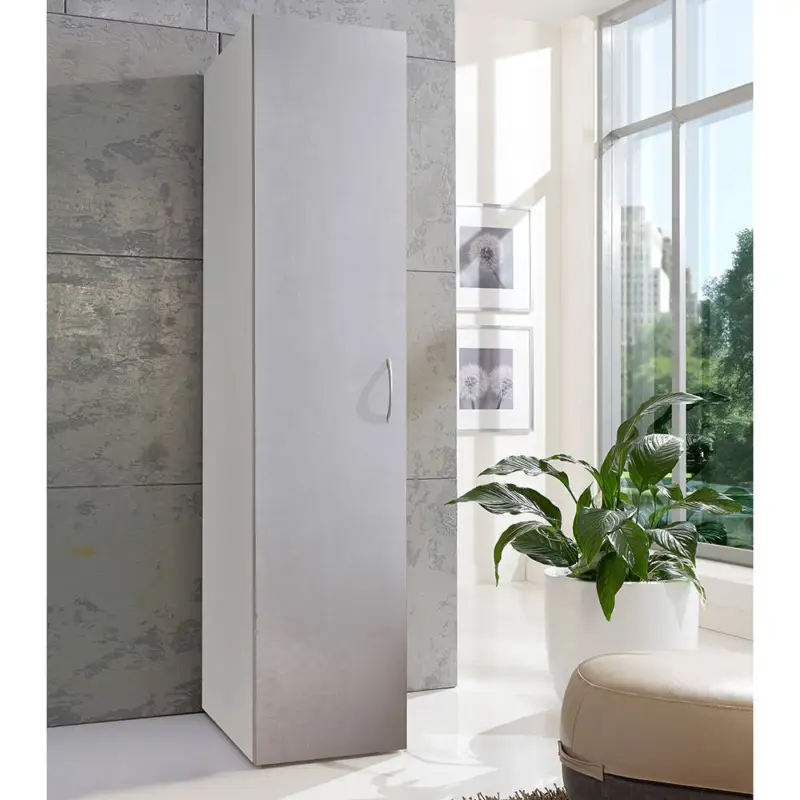 Zertifiziert Schrank 1-türig weiß mit Betonoptik MIAMI-43, B/H/T ca. 30/185/40 cm