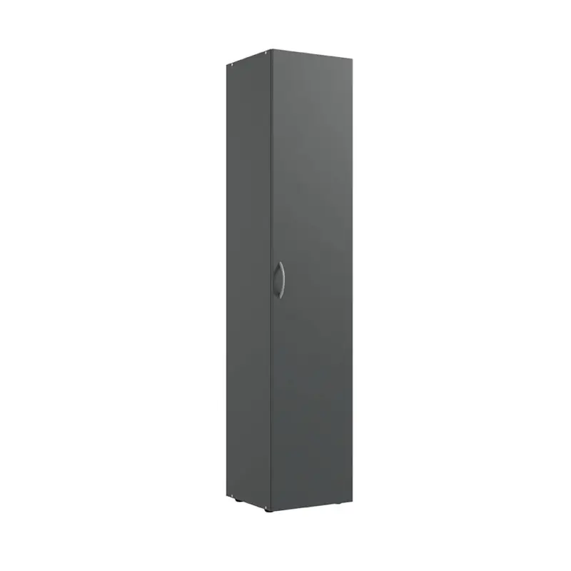 Zertifiziert Garderobenschrank 1-türig graphit MIAMI-43, B/H/T ca. 40/185/54 cm