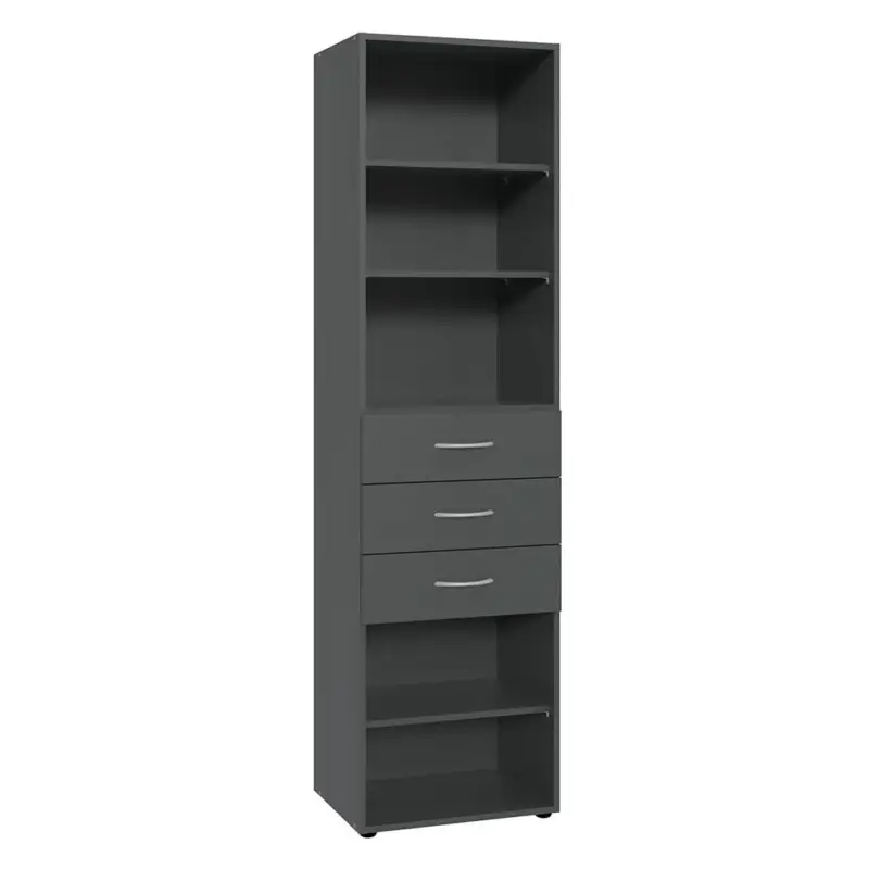 Regal 185cm hoch, graphit, MIAMI-43, diverse Breiten Bestpreis