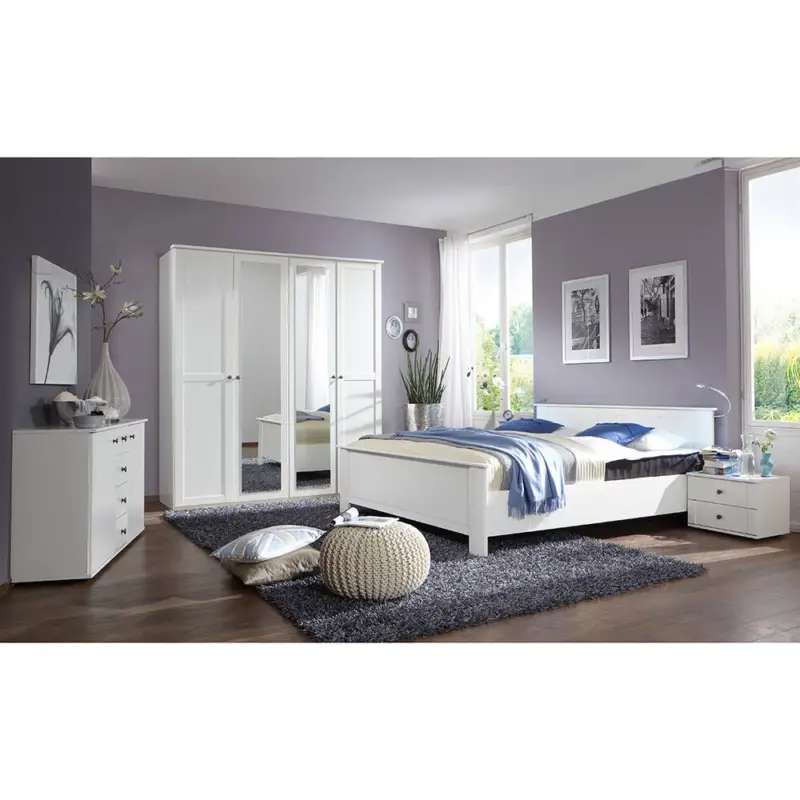 Meistverkauft Schlafzimmer Set 5-teilig CROPANI-43 mit Bett 160x200 in weiß