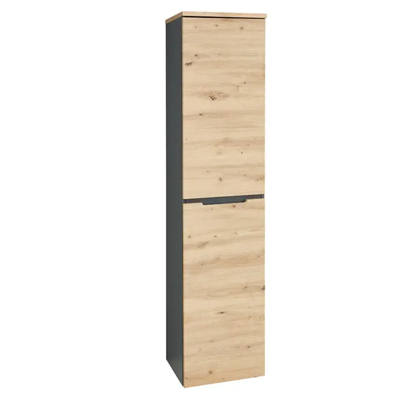 Aktenschrank 1-türig, 45cm breit, graphit mit Eiche, MANRESA-36 Sofort Bestellen