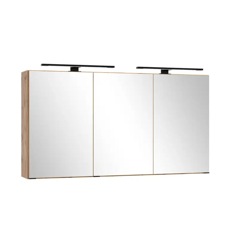 Spiegelschrank 120cm, Eiche, LED-Beleuchtung, LIVINGSTON-03 Garantierte Lieferung