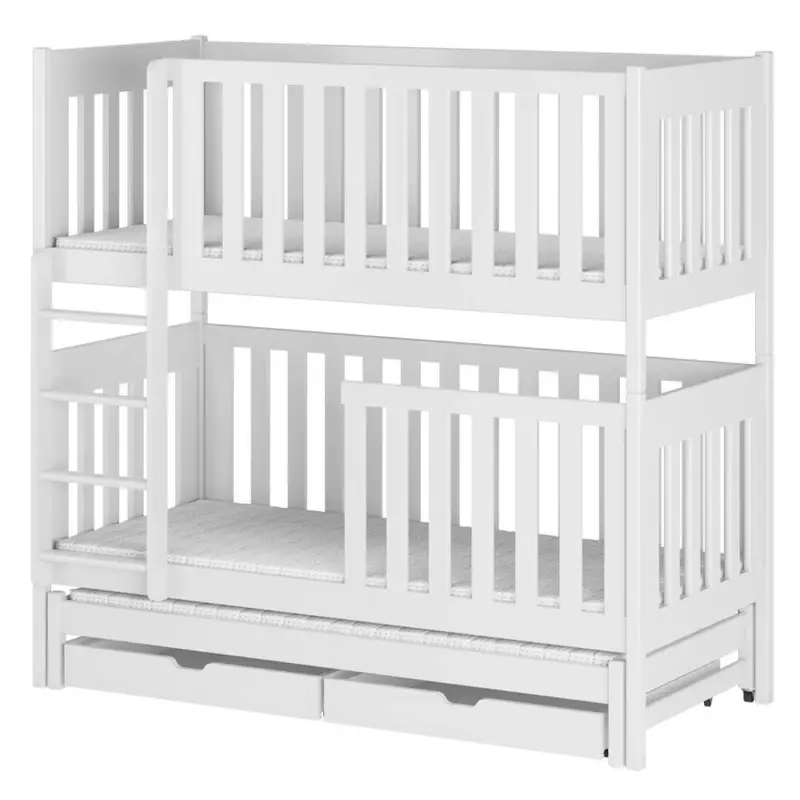 Neue Ware Kinder Etagenbett 90x200 cm Kiefer weiß KANGRU-162