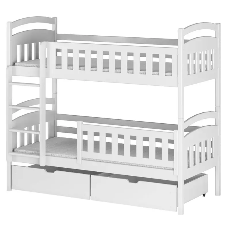 Aktuell Kinder Etagenbett 90x200 cm Kiefer weiß KANGRU-162