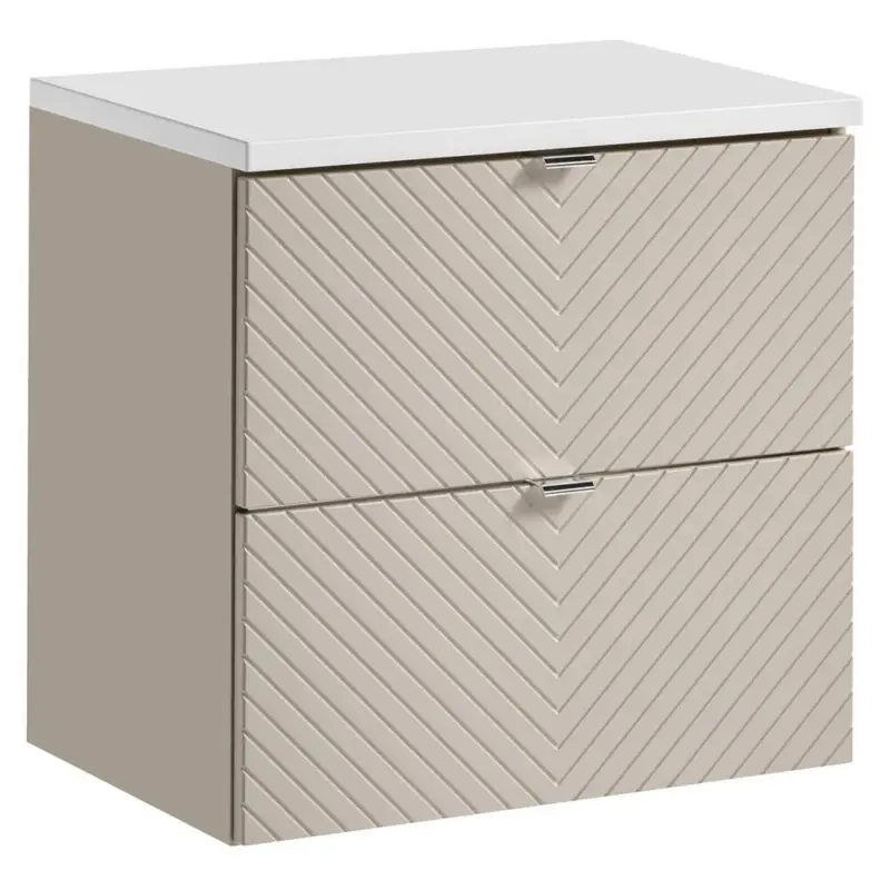 Waschtischunterschrank 60 cm in kaschmir und weiß VERACRUZ-56 Saisonangebot