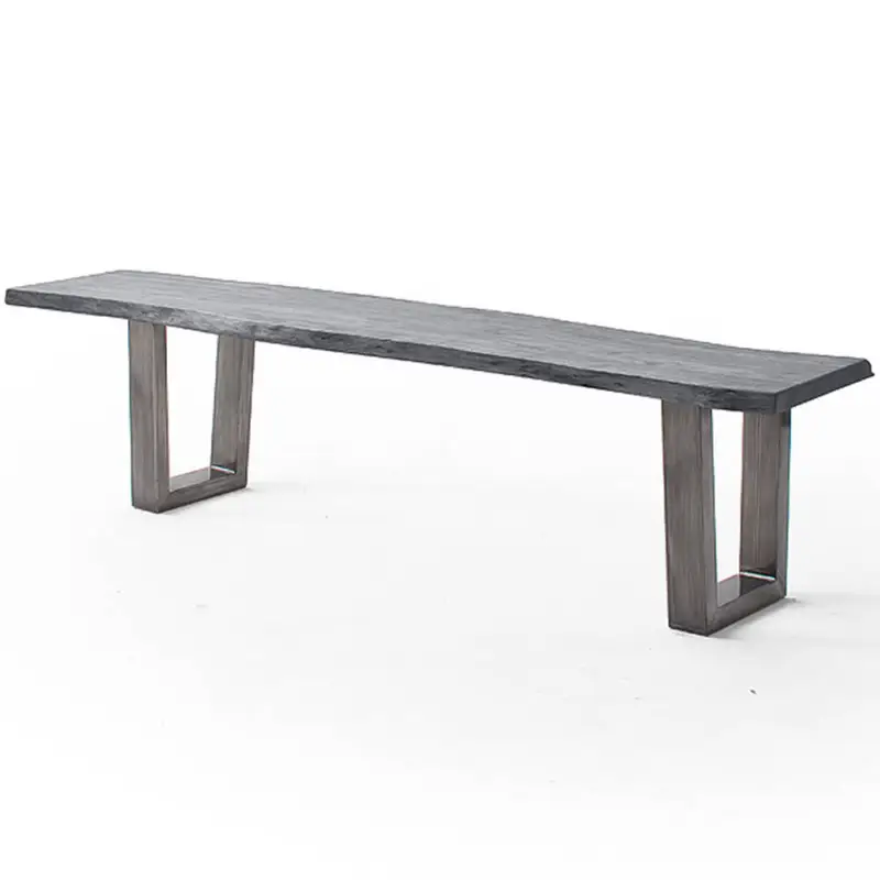 Abverkauf Esszimmer Sitzbank mit 200 cm Breite, Akazie massiv, grau sandgestrahlt - COSENZA-06