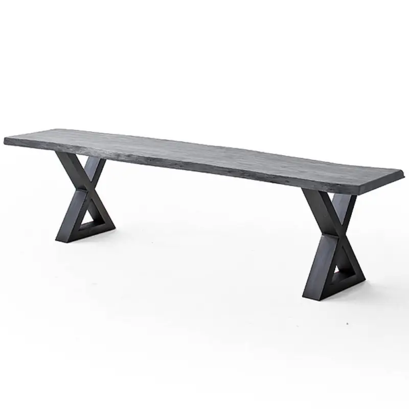 Abverkauf Esszimmer Sitzbank mit 180 cm Breite, Akazie massiv, grau sandgestrahlt - COSENZA-06