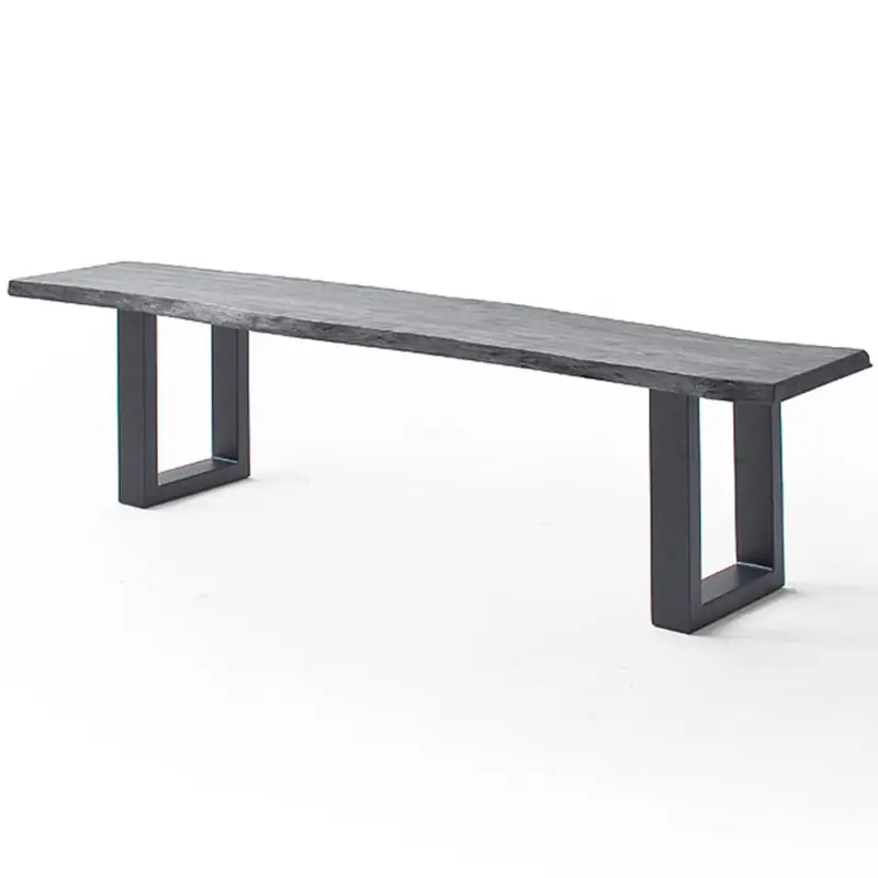 Zertifiziert Esszimmer Sitzbank mit 160 cm Breite, Akazie massiv, grau sandgestrahlt - COSENZA-06