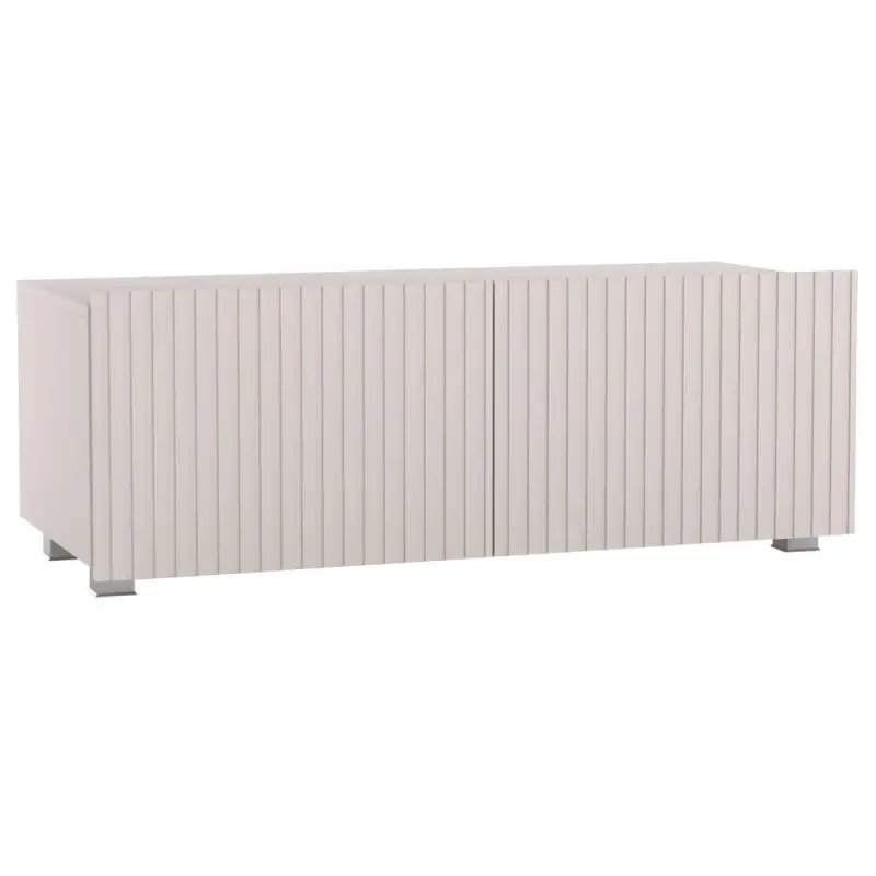 Zertifiziert Wohnzimmer TV-Board 100 cm Breite mit Rillenfront in kaschmir, 2 Softclose-Türen KEMPTEN-132