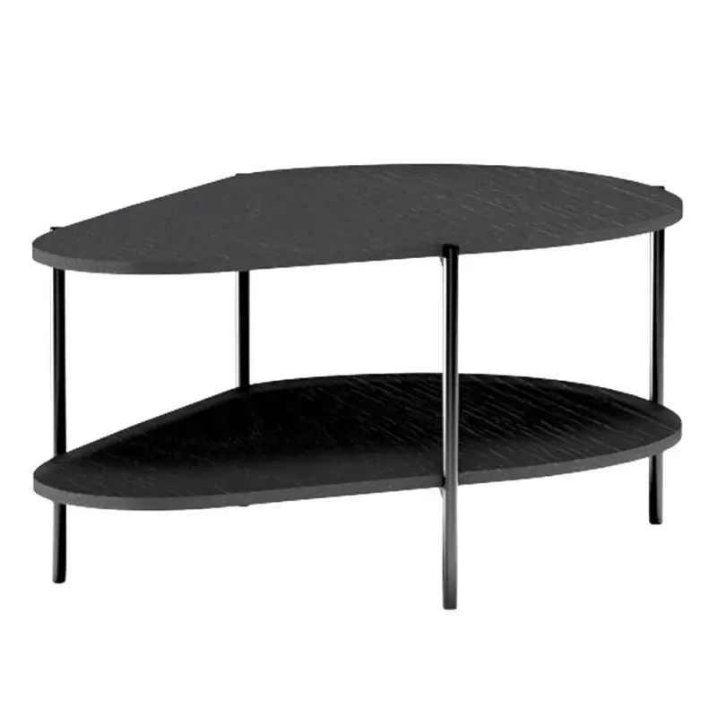 Sofort Bestellen Wohnzimmer-Couchtisch 90 cm breit in schwarz mit Ablageboden MAZARA-161