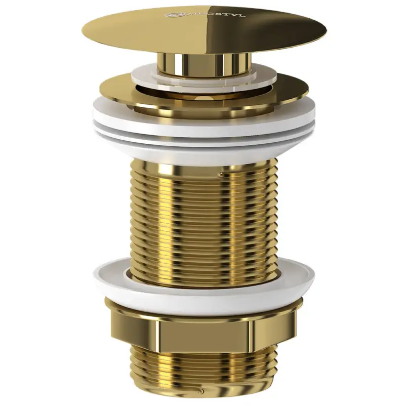 Ablaufventil Click-Clack Ventil aus Edelstahl ohne Überlauf in Goldfarben glänzend - FAUCET-140 Nur Heute