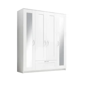 Preisreduziert Drehtürenschrank Salias 156 x 191 x 50 cm weiß