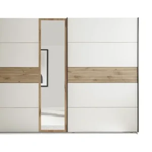 Nur Heute Schwebetürenschrank Theo braun/ weiß