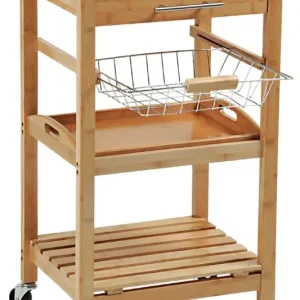 Preisknaller KESPER Küchenwagen Bambus/weiß 38 x 48 x 81 cm