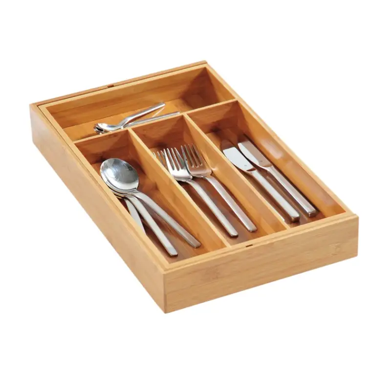 [Kesper Besteckkasten, Bambus, 43 x 35 x 6,5 cm Braun Neue Kollektion