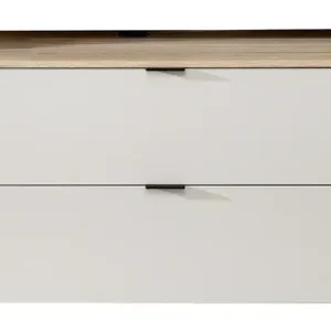 LowboardIna 140 x 51 (62) x 44 cm Cashmere supermatt/Absetzung Riva-Eiche-Dekor Neuheit