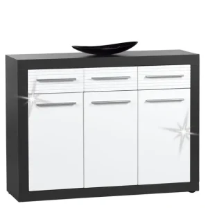 Sofort Bestellen Sideboard Kolibri Grau/Weiß Hochglanz ca. 117 x 88 x 37 cm