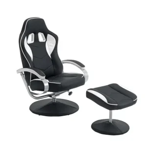 Garantierte Lieferung Relaxsessel Formel 1 Kunstleder Schwarz/Weiß