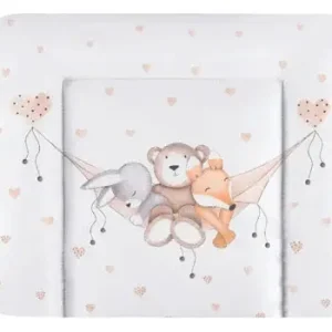 Zertifiziert Wickelauflage Teddy with friends 75 x 85 x 3 cm weiß