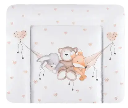 Zertifiziert Wickelauflage Teddy with friends 75 x 85 x 3 cm weiß