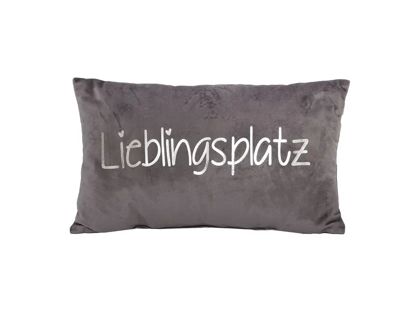 Dekokissen Lieblingsplatz grau/silber Finale Aktion