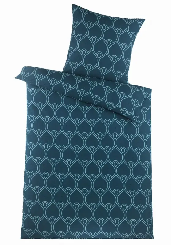 Abverkauf Mikrofaser Seersucker-Bettwäsche HIGH CLASS PIETRO 135 x 200 cm blau