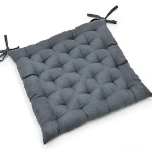 Markenprodukt 2er Set Stuhlkissen Alcantara-Optik Grau ca. 40 x 40 cm