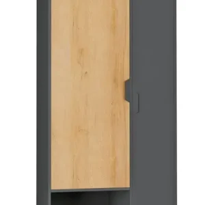 Solange Der Vorrat Reicht Kleiderschrank Nano Eiche Riviera/Graphit Nachbildung ca. 80 x 195 x 50 cm