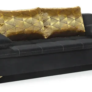Schlafsofa Sarah 202 x 88 x 92 cm schwarz Versand Am Gleichen Tag