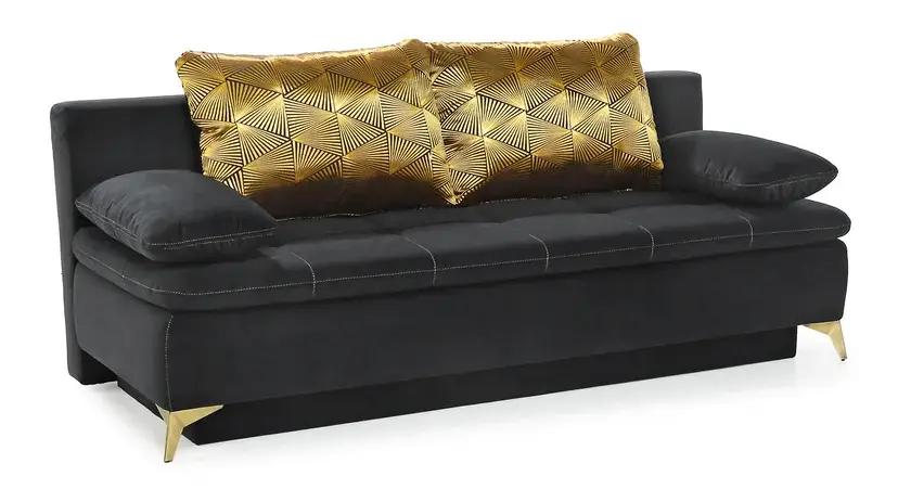 Schlafsofa Sarah 202 x 88 x 92 cm schwarz Versand Am Gleichen Tag