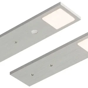 Nur Heute LED Unterbauleuchte Pita 2er Set silberfarbig je 2,5x19,7cm 0,6cm Aluminium Edelstahl