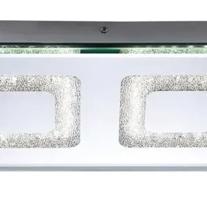Abverkauf LED Deckenleuchte Lisa chromfarbig 36x20cm 5,8cm Metall Kristallglas
