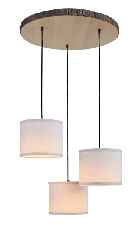 Angebot Pendelleuchte Bark braun Holz 52x52x120cm