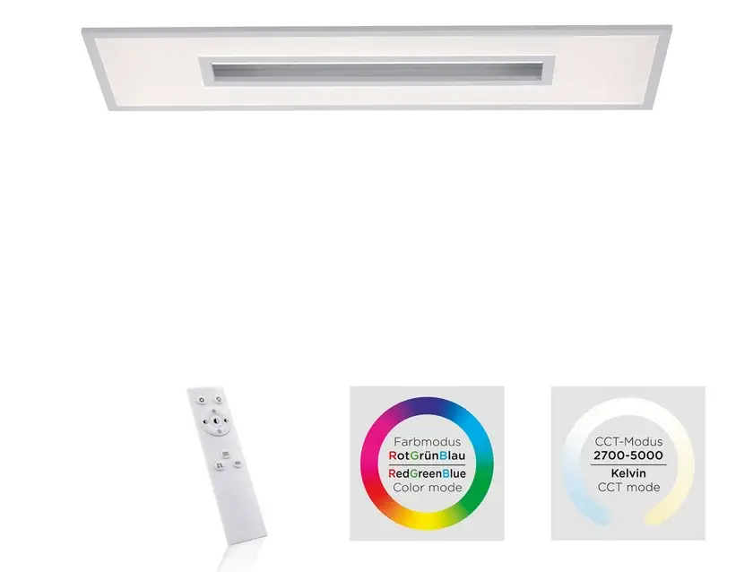 Markenprodukt Deckenleuchte Recess 100x29,5 cm Alu