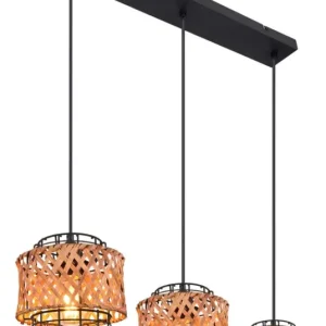 GINA Pendellampe braun, schwarz 15668-3H, D/H: 17 x 20 cm, Metall, Holz Sale