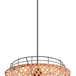 Angebot GINA Pendellampe braun, schwarz 15668H1, D/H: 35 x 120 cm, Metall, Holz