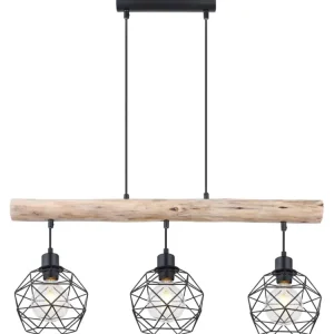Nur Heute THEODOR Pendellampe braun, schwarz 15416, B/H/T: 76 x 120 x 18 cm, Metall, Holz