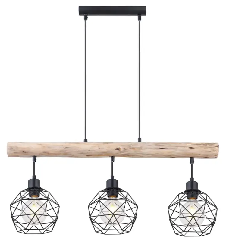 Nur Heute THEODOR Pendellampe braun, schwarz 15416, B/H/T: 76 x 120 x 18 cm, Metall, Holz