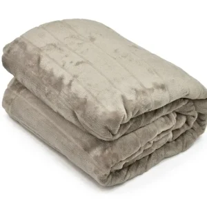 Sale Flanelldecke Louise Taupe 180 x 220 cm