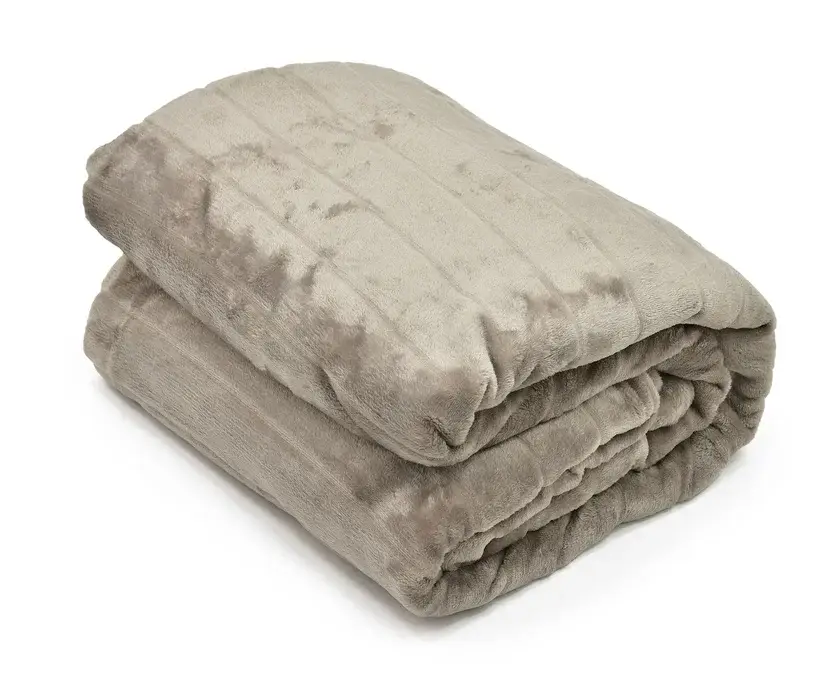 Sale Flanelldecke Louise Taupe 180 x 220 cm