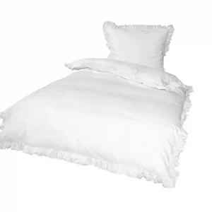 2er Set - Bettwäsche mit Rüschen Weiß Top-Angebot
