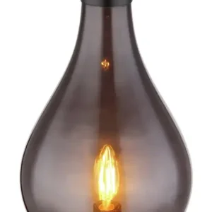 GLOBO RetrofitTischleuchte Oskus schwarz,Rauchglas,18cm,35cm,Metall Schnäppchen
