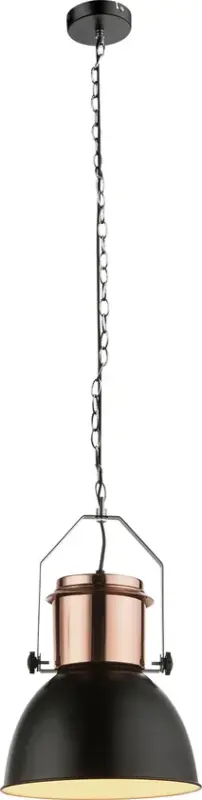 Meistverkauft GLOBO Retrofit Pendelleuchte Kutum kupferfarbig,schwarz,26cm,rund,120cm,Metall,Fishermenslamp