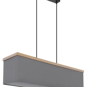 Preiswert GLOBO RetrofitBalkenpendel Ossi grau,Holzoptik,4-flammig,80x20cm,120cm,Metall