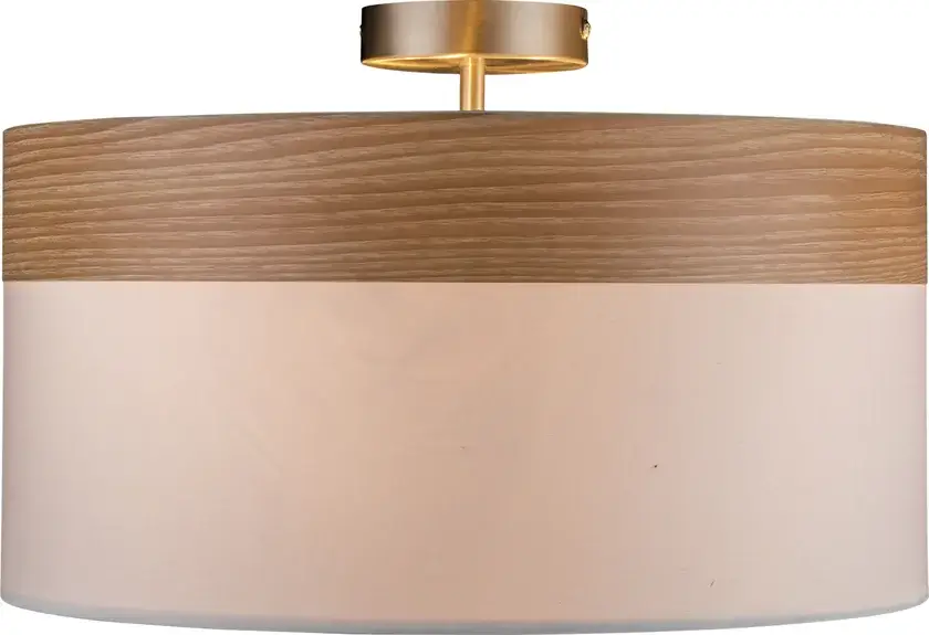 Sale GLOBO Retrofit Deckenlampe Chipsy beige,Holzdekor,40cm,rund,25cm,Metall,Textil