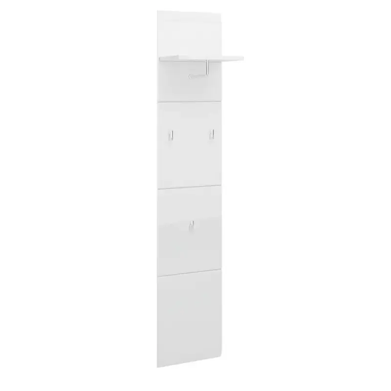 Garderobenpaneel Merano 30 x 152 x 23 cm Alpinweiß/ Weiß Hochglanz Dekor Abverkauf