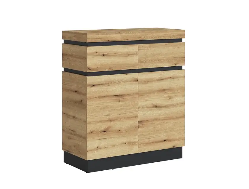 Schuhschrank Corte 100,6 x 116 x 45 cm Coast-Evoke-Eiche-Dekor/Absetzung in Kosmos-grau-Dekor Nur Heute