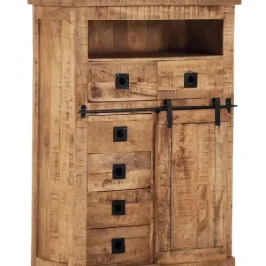 Jetzt Bestellen Highboard Kongo 90 x 130 x 47 cm Mango Massivholz/schwarz