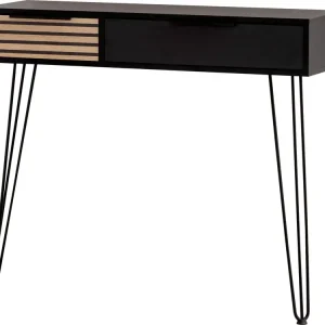 Konsolentisch Hank schwarzmatt/Akustikpaneel Optik B/H/T ca. 103,7x88,4x32,05cm Letzte Chance