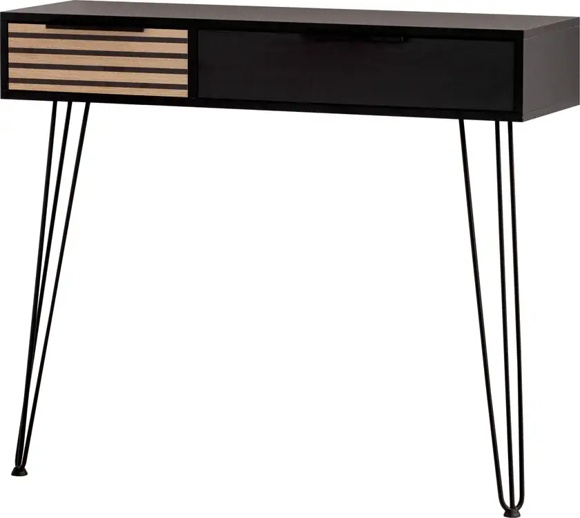 Konsolentisch Hank schwarzmatt/Akustikpaneel Optik B/H/T ca. 103,7x88,4x32,05cm Letzte Chance